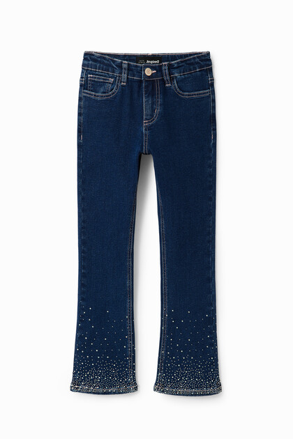 Rhinestone flare jeans